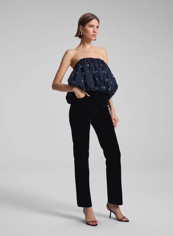 Women Bottoms ALC Willie Velvet Pant Navy