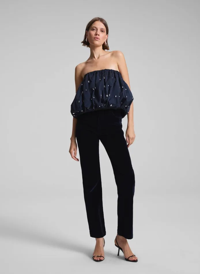 Women Bottoms ALC Willie Velvet Pant Navy