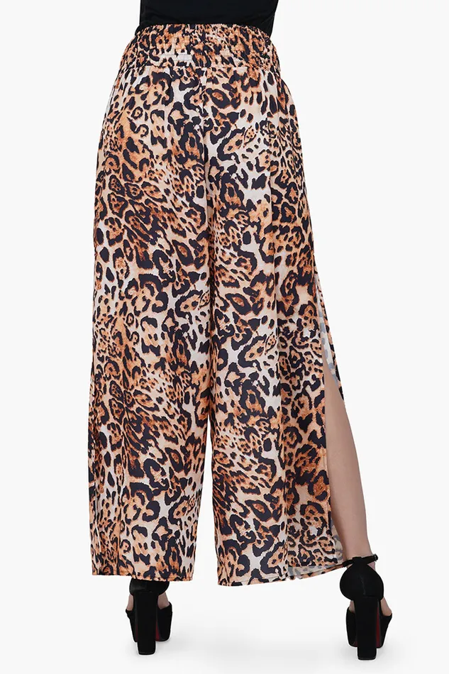 Women Brown Leopard Pants Pants America and Beyond