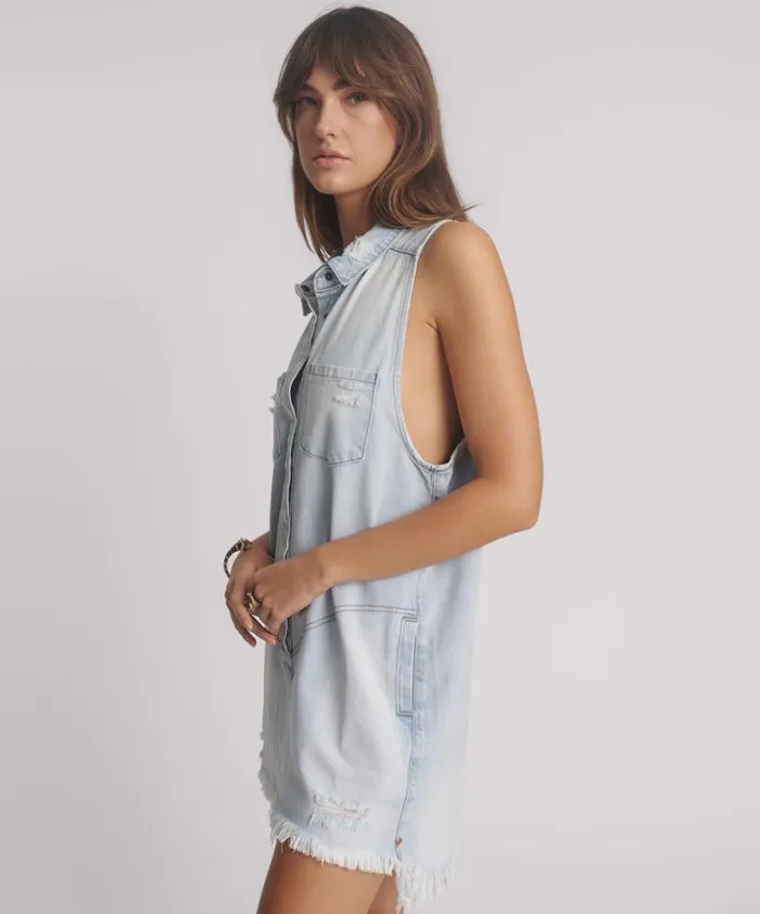 Women CASANOVA DENIM BRAXTON DRESS One Teaspoon Denim Dresses