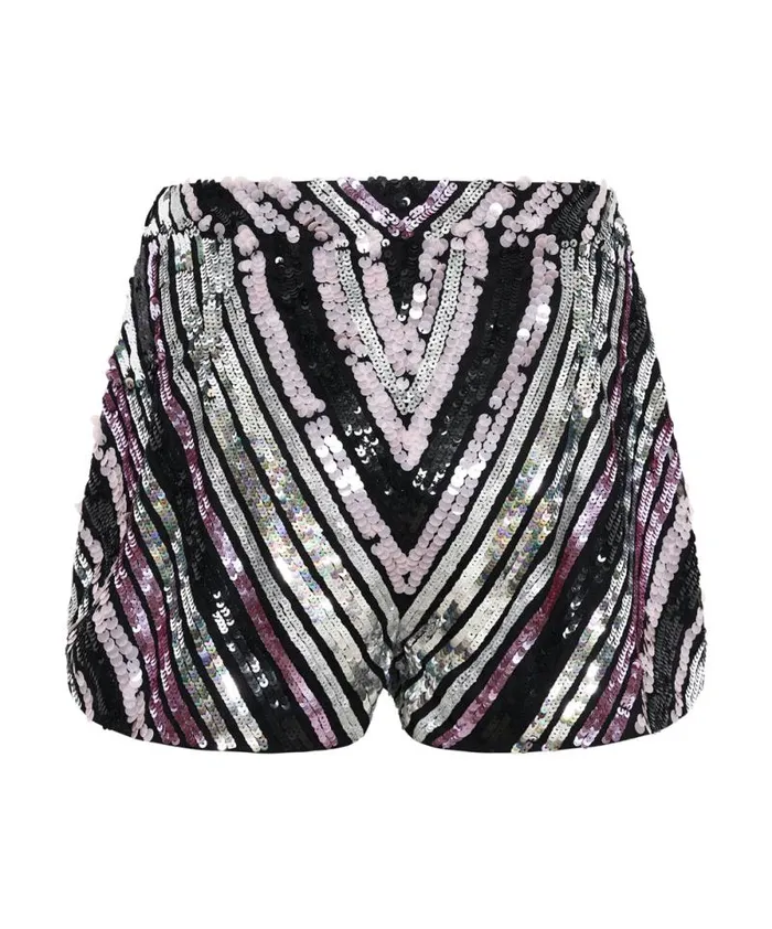 Women CHEVRON HAND SEQUIN PARTY SHORTS One Teaspoon Bottoms