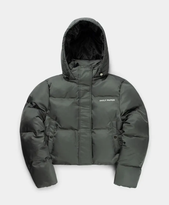 Women Chic Green Epuffa Cropped Daily Paper Jackets