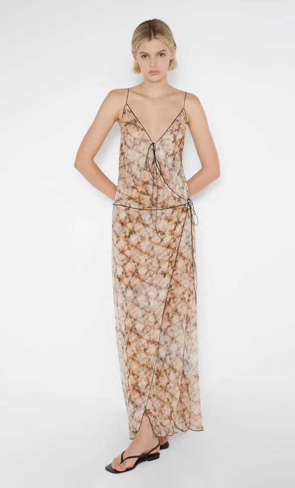 Women CIEL WRAP MAXI DRESS 8211 GEO SHIBORI Bec Bridge Wedding Guest