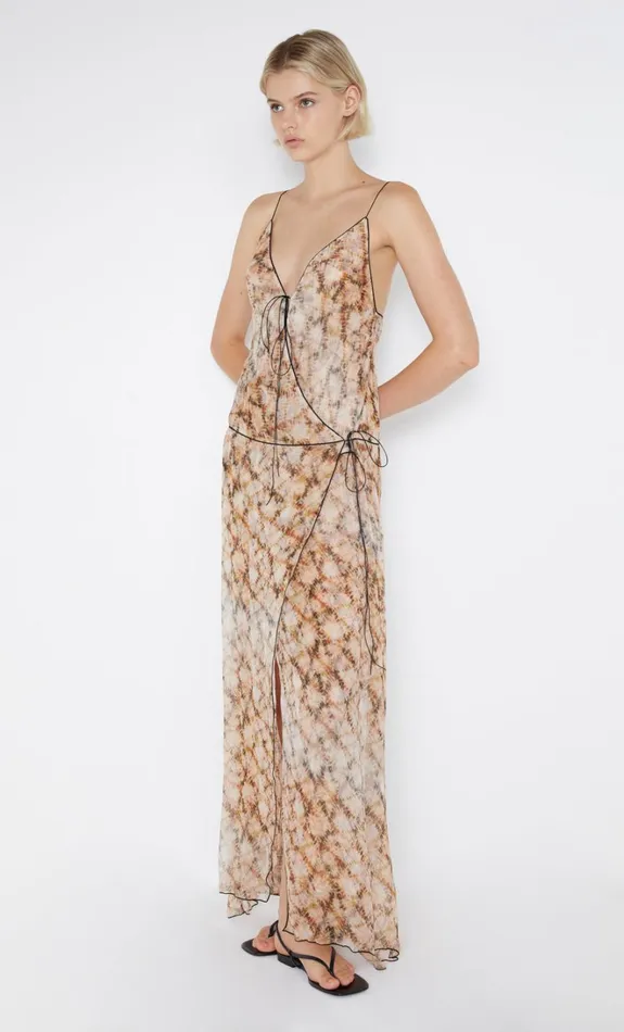 Women CIEL WRAP MAXI DRESS 8211 GEO SHIBORI Bec Bridge Wedding Guest