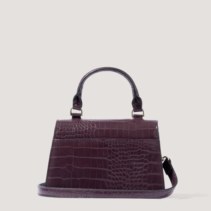 Women Colton Mini TopHandle Bag Burgundy Croc Fiorelli Grab Bags