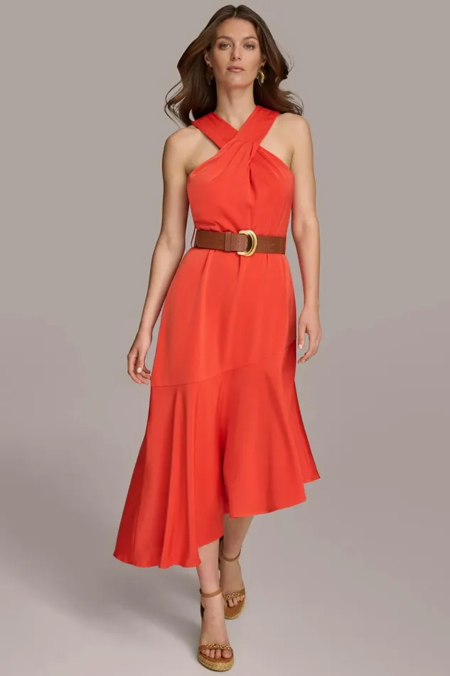 Women CRISS CROSS HALTER MIDI ASYMMETRICAL SKIRT Heat Donna Karan New York Dresses And Jumpsuits Women CRISS CROSS HALTER MIDI ASYMMETRICAL SKIRT Heat Donna Karan New York Dresses And Jumpsuits