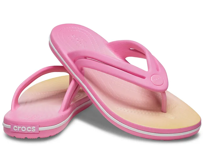 Women Crocs Crocband Ombre Flip Pink Lemonade Multi FlipFlops