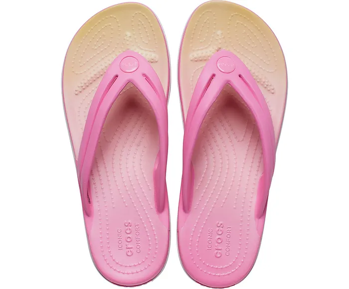 Women Crocs Crocband Ombre Flip Pink Lemonade Multi FlipFlops