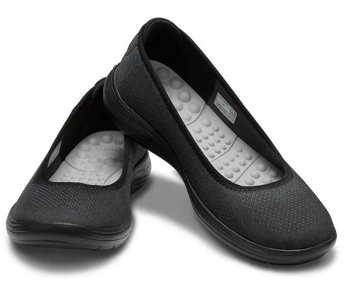 Women Crocs Crocs Reviva Flat Black Black Flats