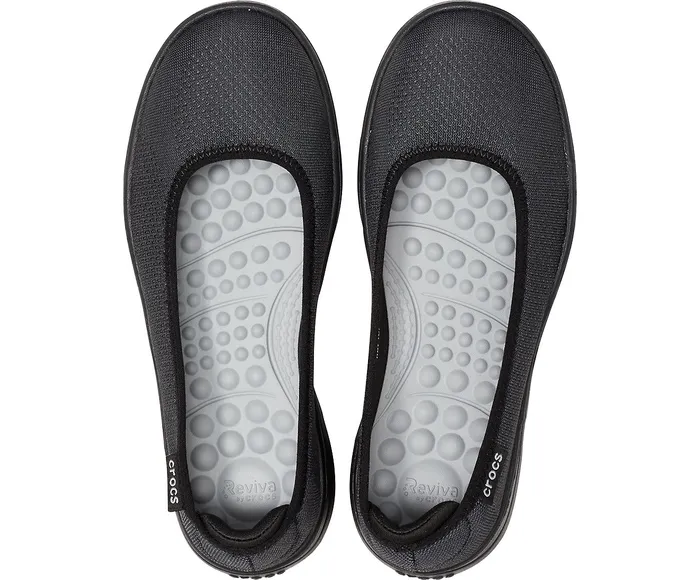 Women Crocs Crocs Reviva Flat Black Black Flats