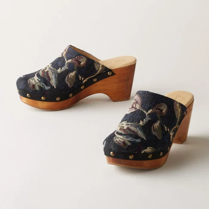 Women Cyrilla Clogs Black Multi Sundance Catalog Shoes