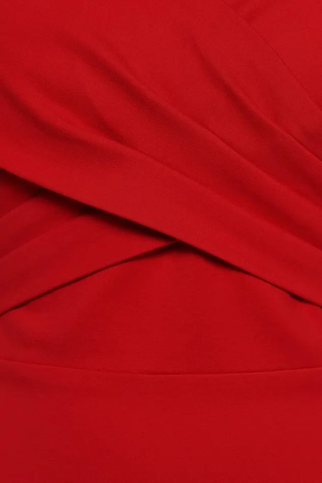 Women Dailene Midi Dress Red Off The Shoulder Dresses Petal and Pup