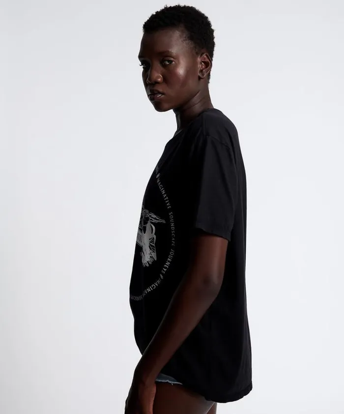 Women DEEPER SOUNDSCAPE ORGANIC UNISEX TEE One Teaspoon Basic Tees