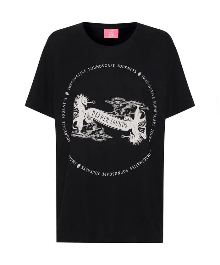 Women DEEPER SOUNDSCAPE ORGANIC UNISEX TEE One Teaspoon Basic Tees