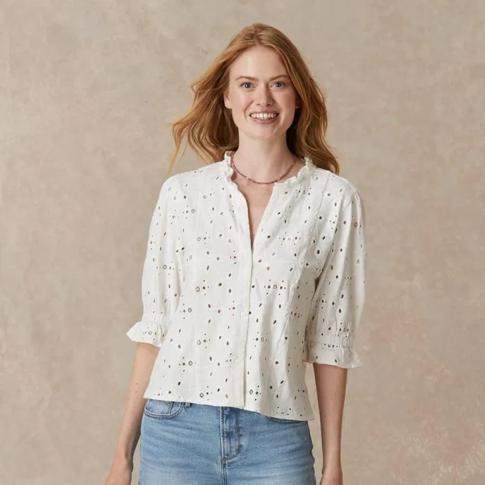 Women Delaney Eyelet Top White Sundance Catalog Tops Women Delaney Eyelet Top White Sundance Catalog Tops