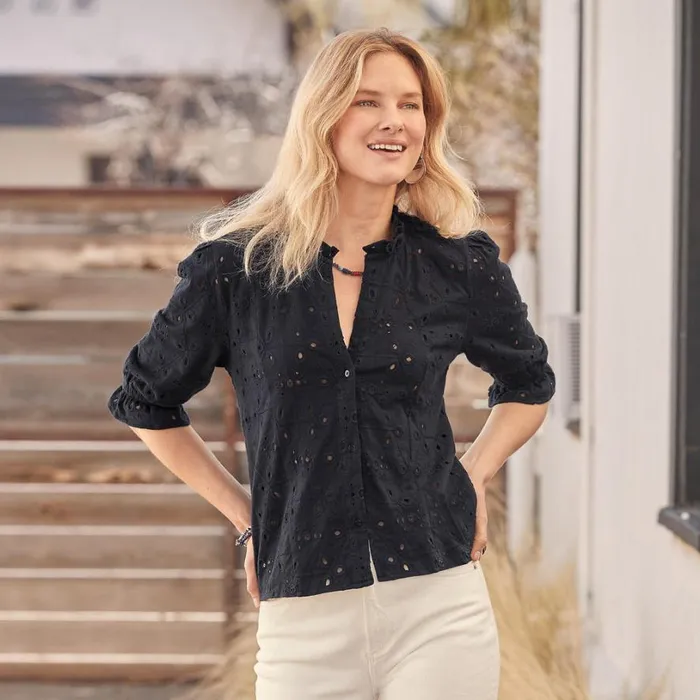 Women Delaney Eyelet Top White Sundance Catalog Tops Women Delaney Eyelet Top White Sundance Catalog Tops