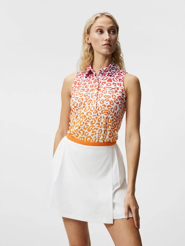 Women Dena Print Sleeveless Top Leo Reflect Sunset JLindeberg Polo Shirts