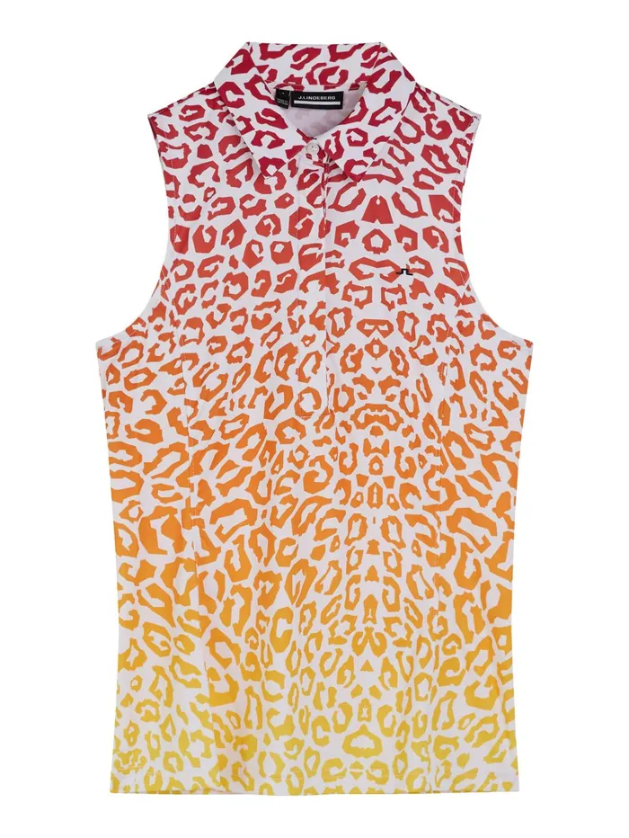 Women Dena Print Sleeveless Top Leo Reflect Sunset JLindeberg Polo Shirts