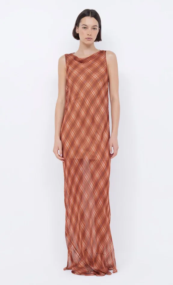 Women DEVI BOATNECK DRESS 8211 DESERT CHECK Bec Bridge Maxi Dresses