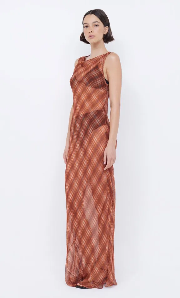 Women DEVI BOATNECK DRESS 8211 DESERT CHECK Bec Bridge Maxi Dresses