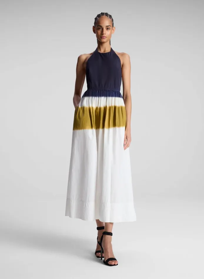 Women Dresses ALC Blake Dip Dye Midi Dress Whitenavy