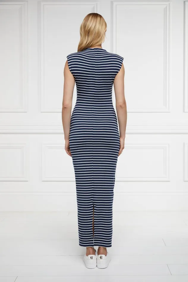 Women Dresses Holland Cooper Harper Maxi Dress Ink Navy Natural Stripe Women Dresses Holland Cooper Harper Maxi Dress Ink Navy Natural Stripe