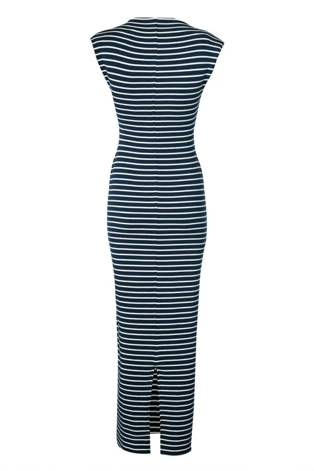 Women Dresses Holland Cooper Harper Maxi Dress Ink Navy Natural Stripe Women Dresses Holland Cooper Harper Maxi Dress Ink Navy Natural Stripe