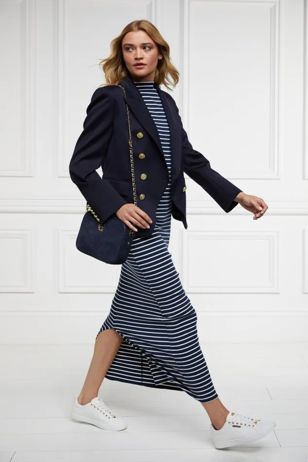 Women Dresses Holland Cooper Harper Maxi Dress Ink Navy Natural Stripe Women Dresses Holland Cooper Harper Maxi Dress Ink Navy Natural Stripe