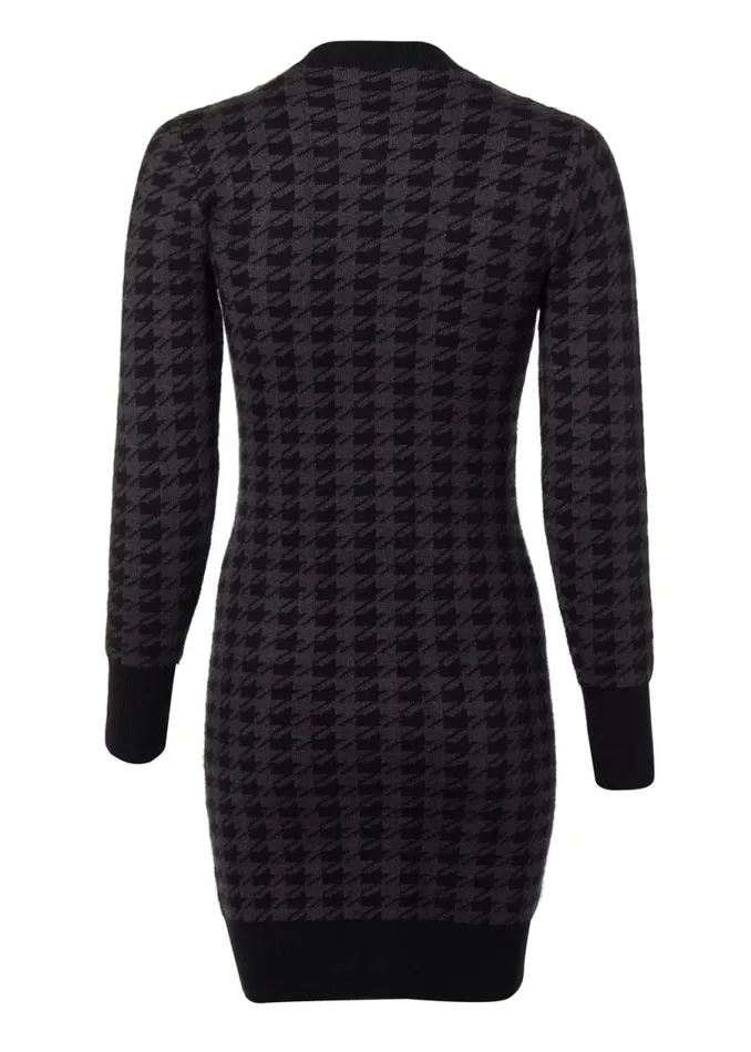 Women Dresses Holland Cooper Hepburn Mini Dress Grey Houndstooth