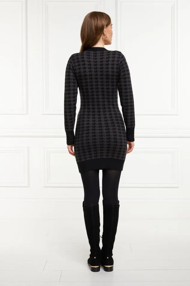Women Dresses Holland Cooper Hepburn Mini Dress Grey Houndstooth