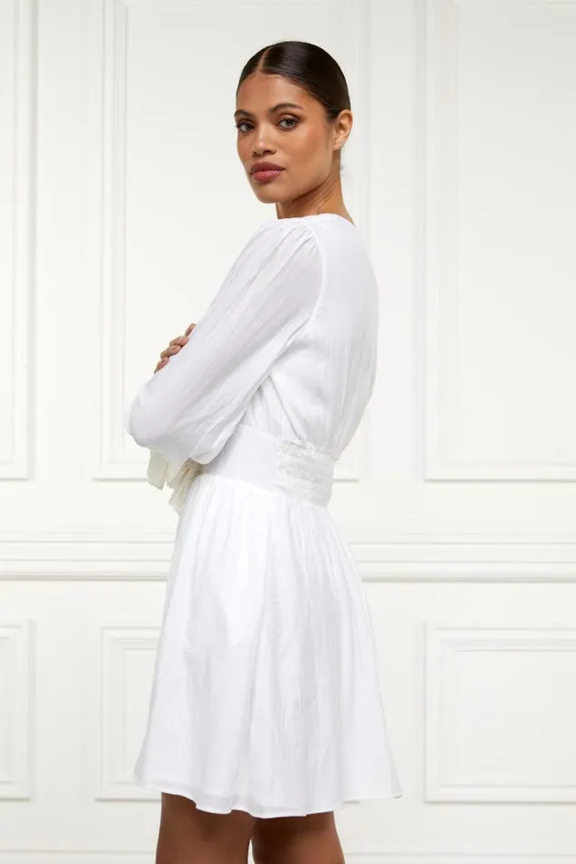Women Dresses Holland Cooper Phoebe VNeck Mini Dress White Women Dresses Holland Cooper Phoebe VNeck Mini Dress White