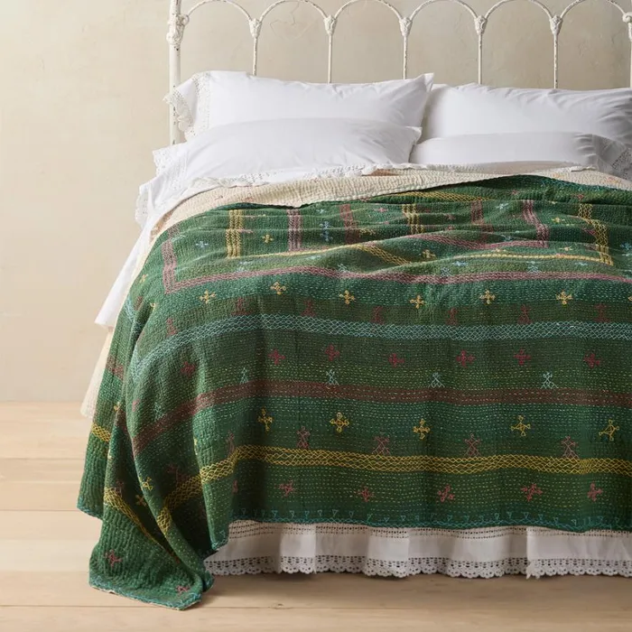 Women Dulcina Lightweight Quilt Green Sundance Catalog Bedding and Bath