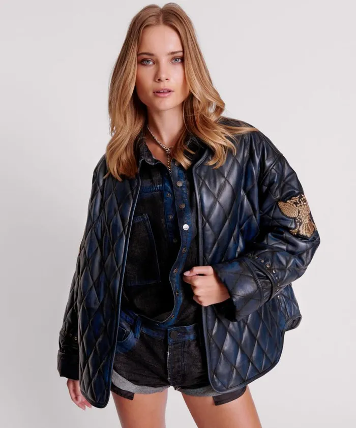 Women EAGLE EYE LEATHER QUILTED JACKET One Teaspoon Leather Jackets