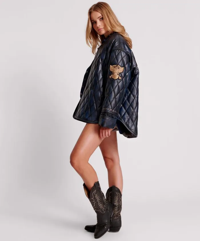 Women EAGLE EYE LEATHER QUILTED JACKET One Teaspoon Leather Jackets Women EAGLE EYE LEATHER QUILTED JACKET One Teaspoon Leather Jackets