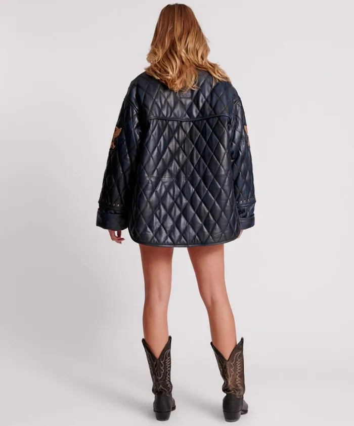 Women EAGLE EYE LEATHER QUILTED JACKET One Teaspoon Leather Jackets Women EAGLE EYE LEATHER QUILTED JACKET One Teaspoon Leather Jackets
