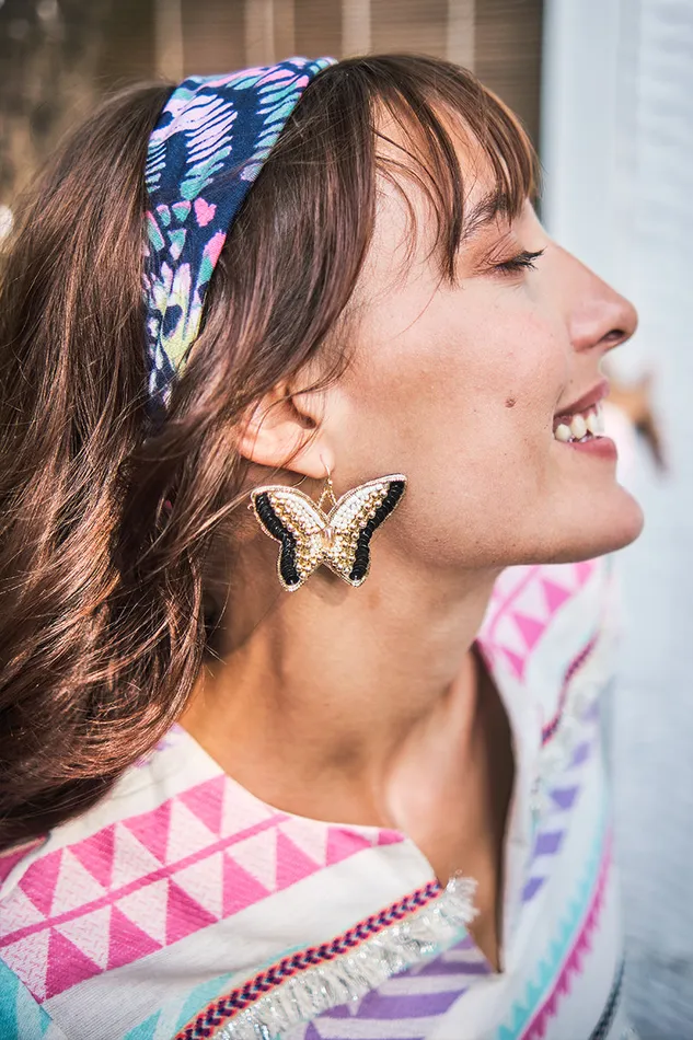 Women Earrings America and Beyond Luxe Butterfly Beaded Earrings