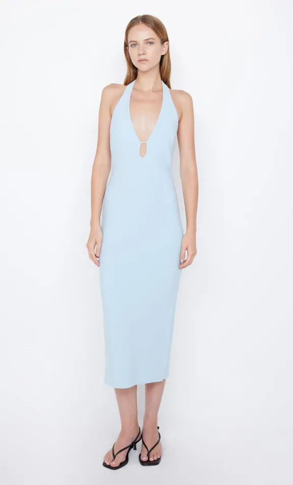 Women ELVIE HALTER MIDI DRESS 8211 DOLPHIN BLUE Bec Bridge Midi Dresses