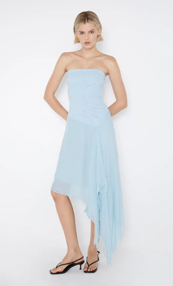 Women ELZETTE STRAPLESS MIDI DRESS 8211 DOLPHIN BLUE Bec Bridge Midi Dresses