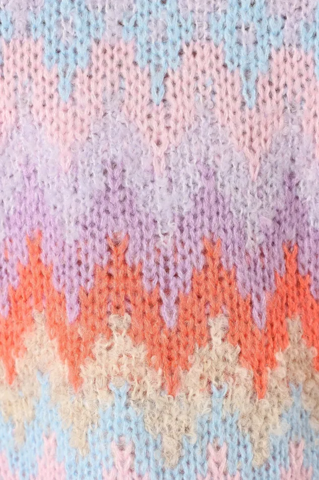 Women Emerson Fairisle Knit Sweater Coral Blue Sweaters Petal and Pup