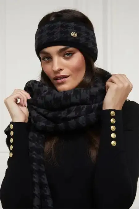 WomenEquestrian Hats and Headbands Holland Cooper Heritage Headband Grey Houndstooth WomenEquestrian Hats and Headbands Holland Cooper Heritage Headband Grey Houndstooth