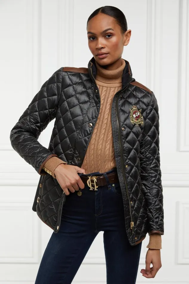 WomenEquestrian Jackets Holland Cooper Diamond Quilt Classic Jacket Khaki WomenEquestrian Jackets Holland Cooper Diamond Quilt Classic Jacket Khaki