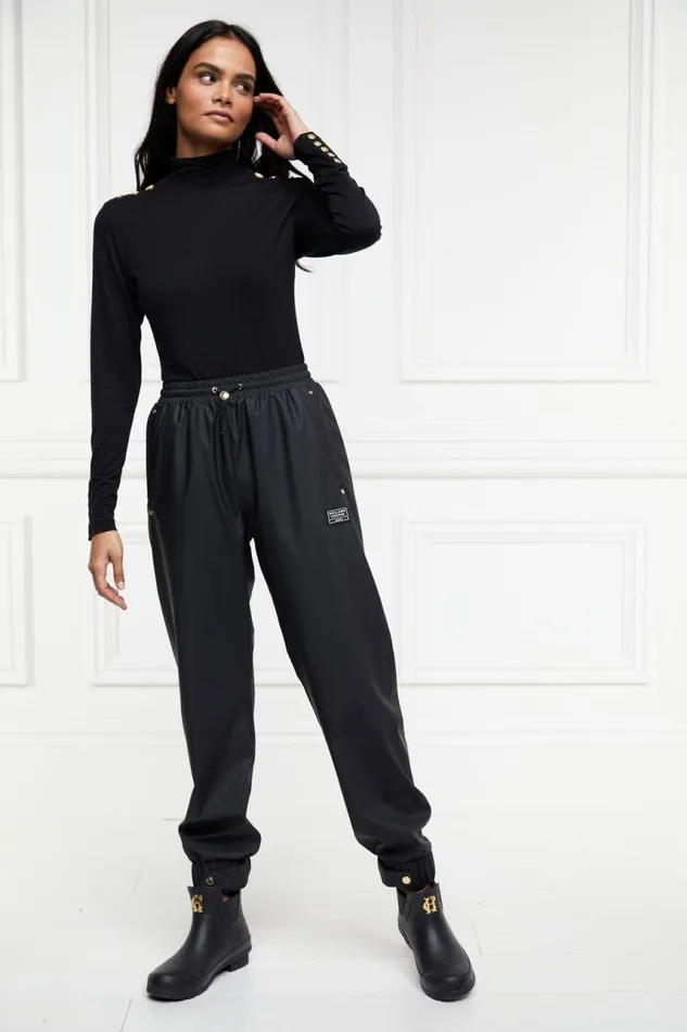 WomenEquestrian Trousers Holland Cooper Waterproof Rain Trouser Black