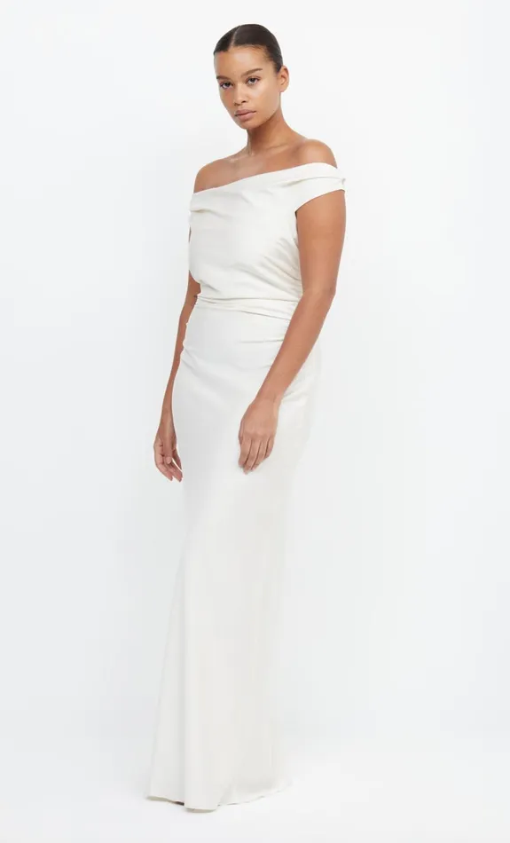 Women ETERNITY OFF SHOULDER MAXI 8211 CREAM Bec Bridge Prom Dresses