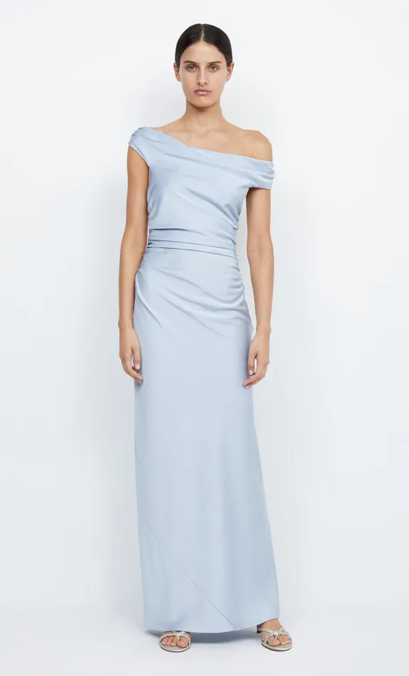 Women ETERNITY OFF SHOULDER MAXI 8211 DUSTY BLUE Bec Bridge Maxi Dresses