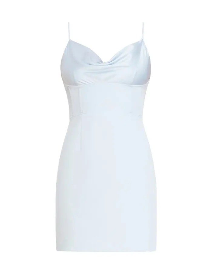 Women Evianna Cowl Neck Mini Dress Ice Blue BCBG Dresses Women Evianna Cowl Neck Mini Dress Ice Blue BCBG Dresses