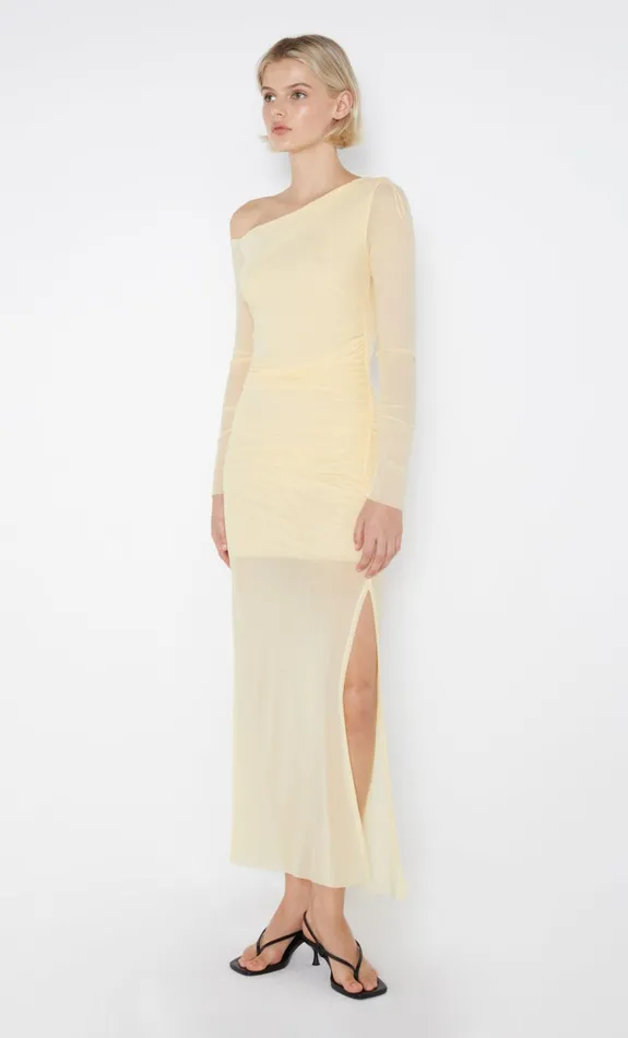 Women FAE ASYM LONG SLEEVE DRESS 8211 BUTTER YELLOW Bec Bridge Wedding Guest