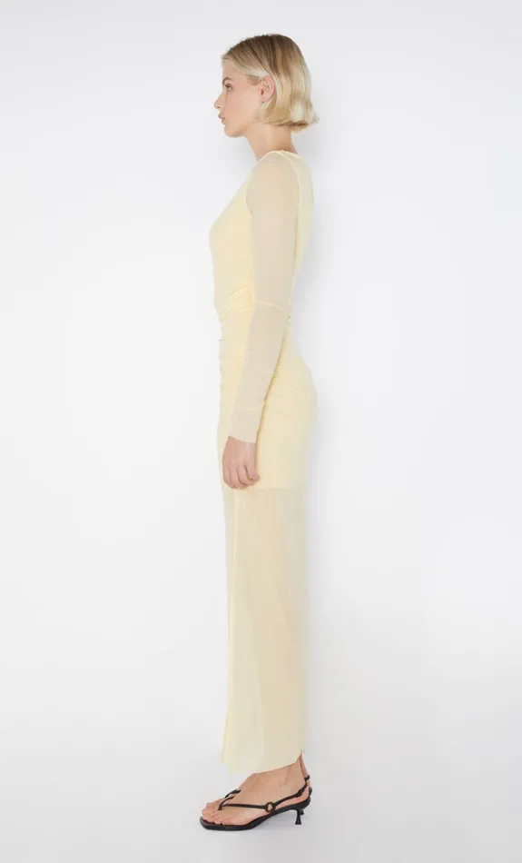 Women FAE ASYM LONG SLEEVE DRESS 8211 BUTTER YELLOW Bec Bridge Wedding Guest
