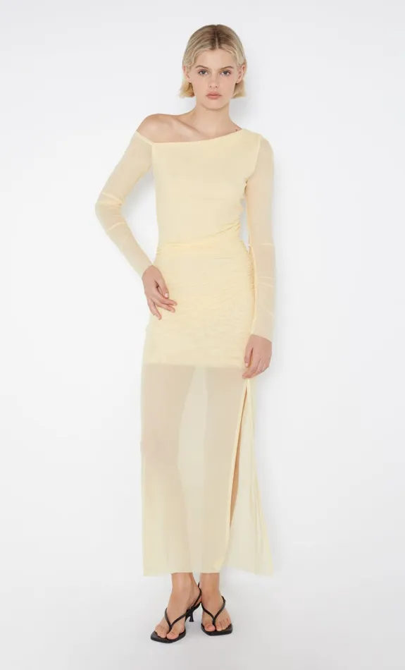 Women FAE ASYM LONG SLEEVE DRESS 8211 BUTTER YELLOW Bec Bridge Wedding Guest