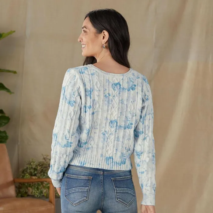 Women Fantasia Sweater Light Blue Sundance Catalog Sweaters