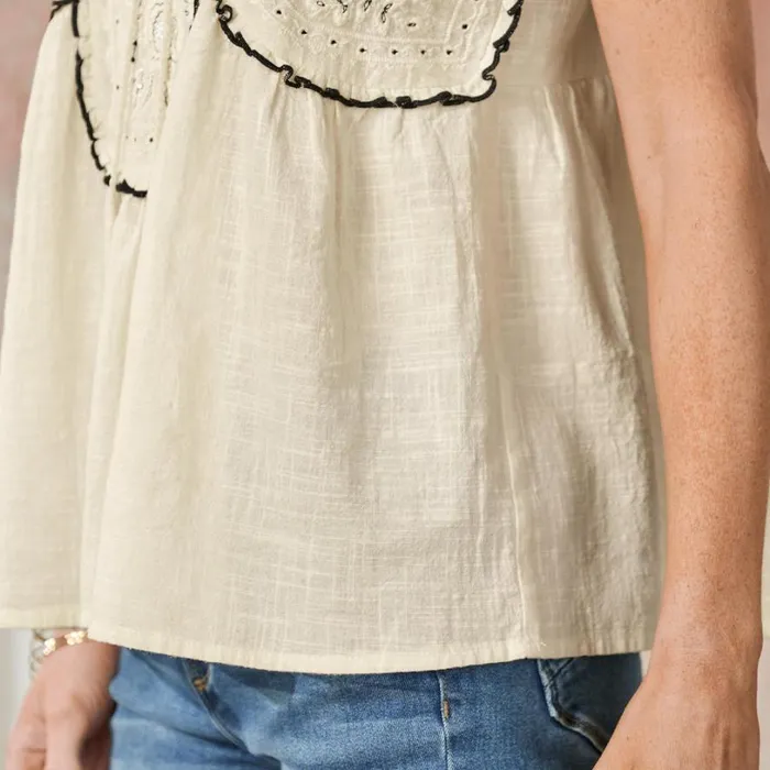 Women Farrah Dawn Top Marshmallow Sundance Catalog Tops